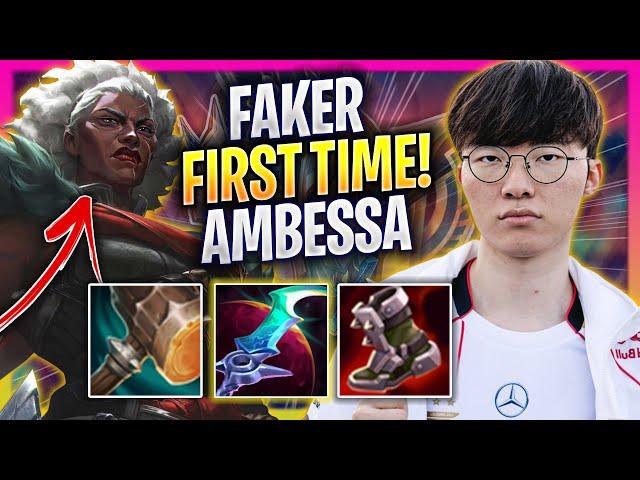 FAKER FIRST TIME PLAYING NEW CHAMPION AMBESSA! - T1 Faker Plays Ambessa MID vs Yone! | Season 2024