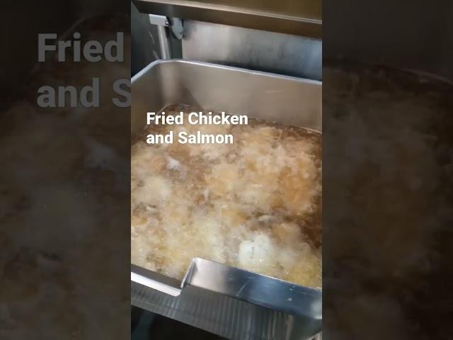 Fried Chicken & Salmon made for 125 person event Like and Subscribe For More Cooking Vids #cooking