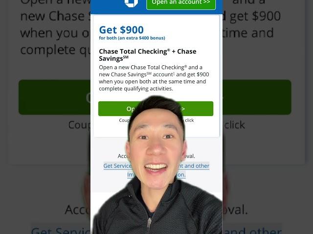 Chase Checking/Savings Signup Bonus $900 #finance #points #shorts #tax #bank #money