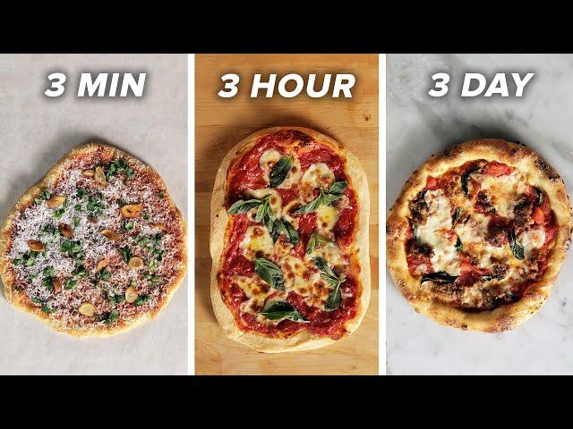 3-Minute Vs. 3-Hour Vs. 3-Day Pizza • Tasty