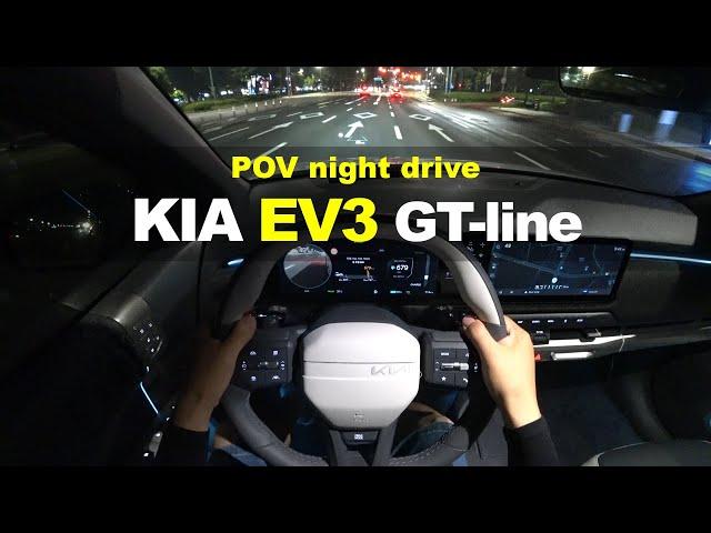 2024 KIA EV3 GT-line POV night drive