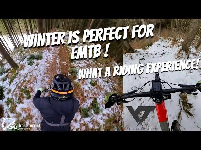 Riding my EMTB on snowy local trails | Steep technical uphills, fast downhills | YT Decoy Uncaged 10