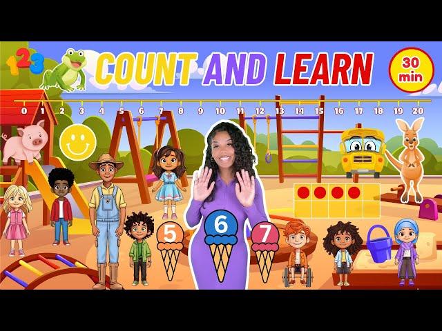 Math For Kids| Learning with Ms Houston| Counting, Number Lines Number Bonds +  Kid Songs