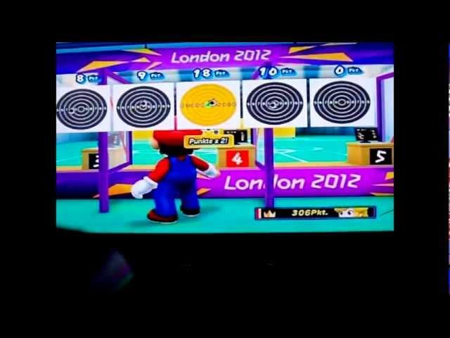 Mario und Sonic bei dem Olympischen  Spielen London 2012 Sportschießen