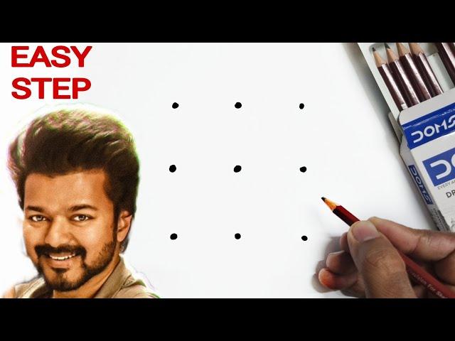 Dots turns into Thalapathy Vijay Drawing || GOAT whistle podu Thalapathy vijay