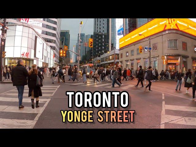 Toronto  Saturday Yonge Street Downtown Walking Tour Canada 4k