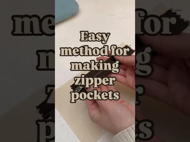 Easy way to sew in a pocket zipper! #sewingtechniques #sewingmadeeasy #sewinghacks #sewingtutorial