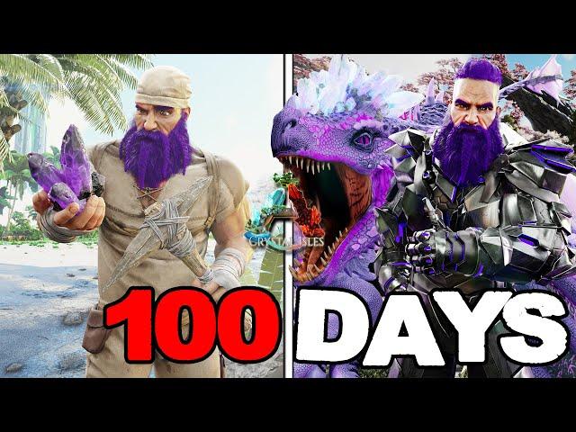 I Survived 100 Days Of Hardcore Ark Survival Evolved (Crystal Isles)