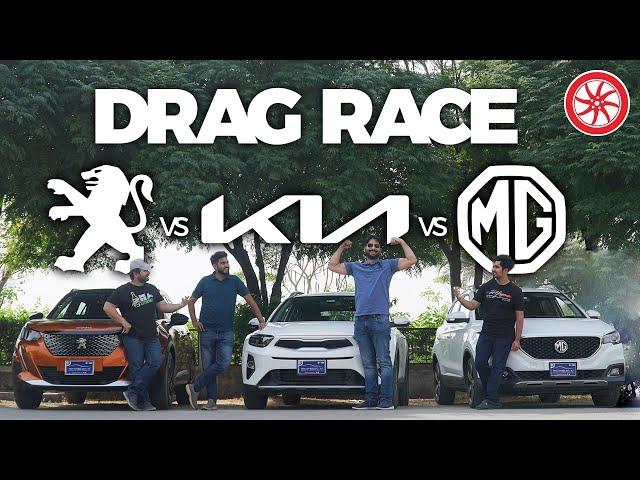 Drag Race | KIA Stonic Vs Peugeot 2008 VS MG ZS | PakWheels