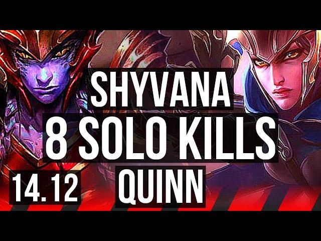 SHYVANA vs QUINN (TOP) | 8 solo kills, Legendary, 700+ games | EUW Diamond | 14.12