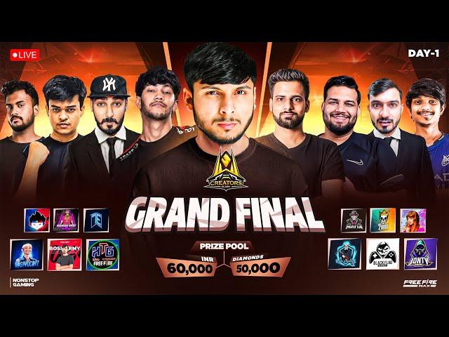 CREATORS CLASH GRAND FINAL  FT- TSG, TE, TG, AA, BA, VASIYO, JONTY #nonstopgaming -free fire live