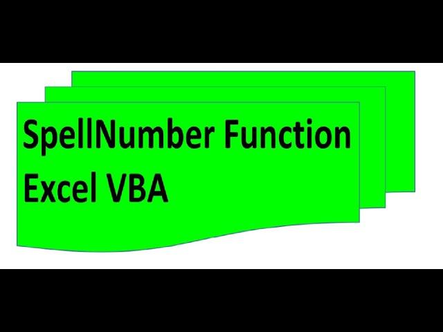SpellNumber Function - Excel VBA | Sobanan Knowledge Sharing