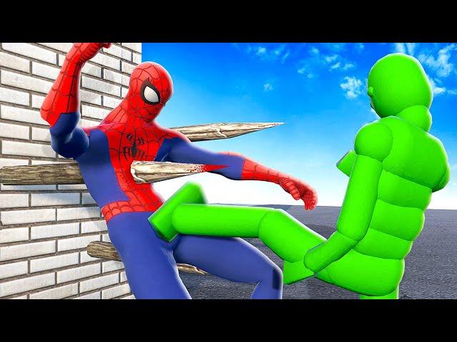 IMPALING Spiderman as a Ragdoll - Overgrowth Mods Gameplay