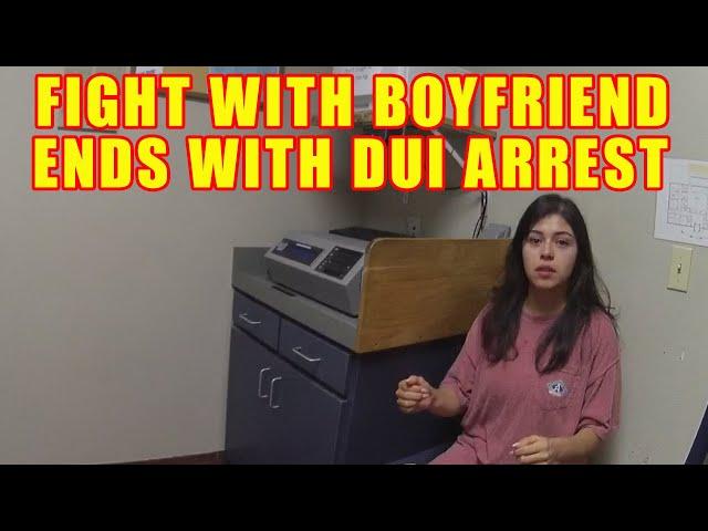 Bodycam DUI Arrest - Fight with Boyfriend Ends with 25-Year-Old Woman's Drunk Driving Arrest