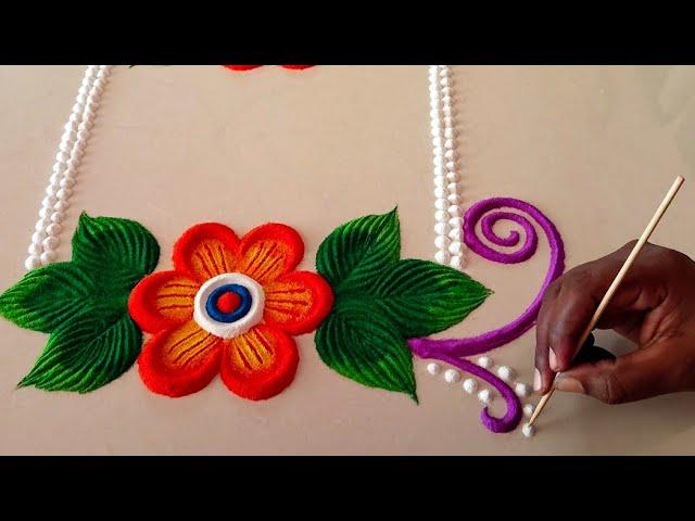 2025 New Year rangoli design. New year rangoli . 2025 rangoli design. Easy rangoli for 2025