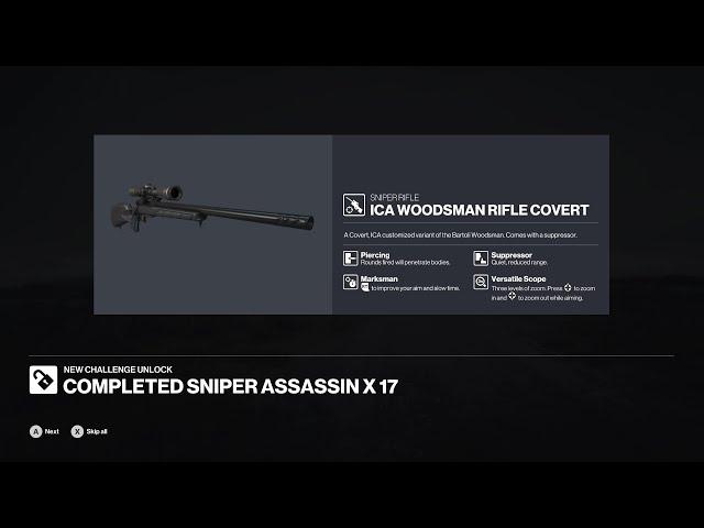 Hitman 3 Showstopper Sniper Assassin Guide to Unlock Bartoli ICA Woodsman Rifle Covert Walkthrough