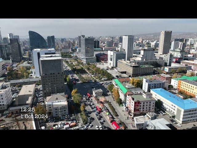 Монголын нэг өдөр дрон дуранд. Намар цаг. Нийслэл УБ хотын төвөөр нэгэн ажлын өдрийн тэмдэглэл 4K