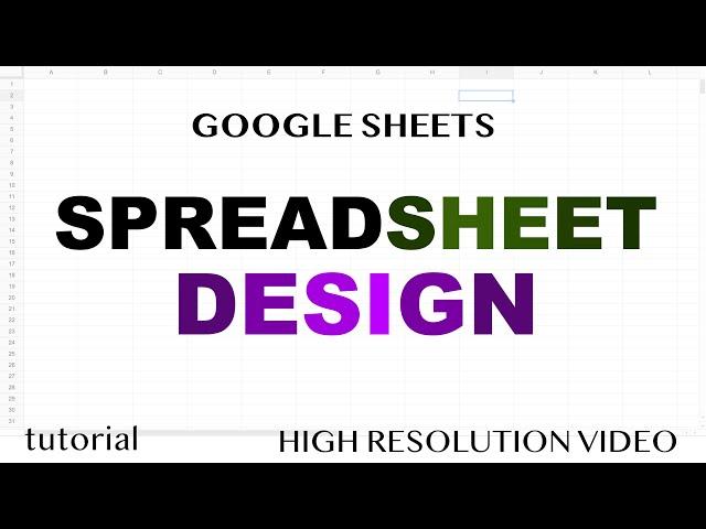 How to Design Good Looking Spreadsheets - Google Sheets