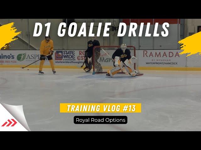 NCAA D1 Goalie Drills [Royal Road Options] Holding the Feet and Reading the Release