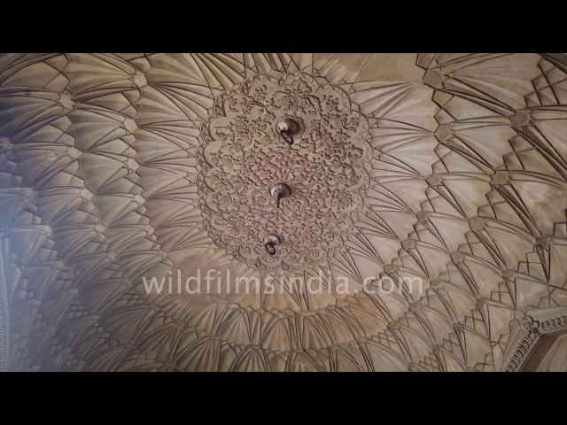 Marble cenotaph and beautiful ceilings inside Safdarjung Tomb