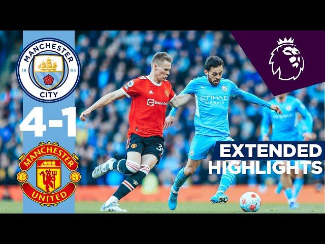 DE BRUYNE AND MAHREZ TURN MANCHESTER BLUE | MAN CITY 4-1 MAN UTD | EXTENDED HIGHLIGHTS