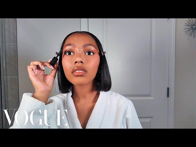 Mikaria Janae’s Glowy Peachy No Makeup, Makeup Glam | Beauty Secrets | Vogue