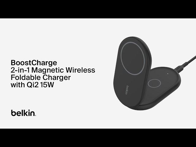 Belkin BoostCharge 2-in-1 Magnetic Foldable Wireless Charger with Qi2 15W