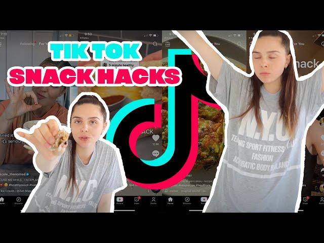 testing out TIK TOK SNACK HACKS // #healthysnacks #tiktok #snackhacks