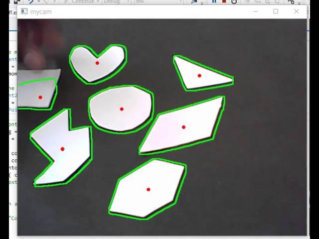 Finding contours and moments using opencv