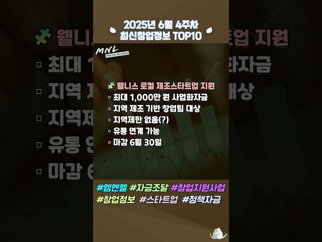 절대 놓치면 안되는 창업지원사업 정보, 2025년 6월 4주차 #사업계획서 #사업가  #창업 #스타트업