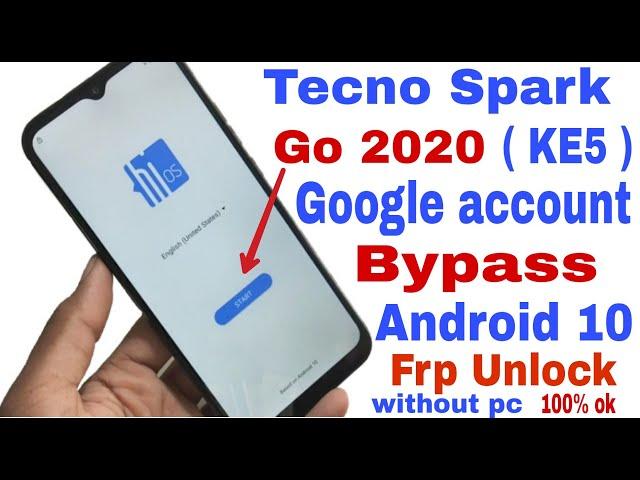 Tecno Spark Go 2020 Frp Unlock Android 10 || ( KE5 ) Google Account Bypass without pc new trick