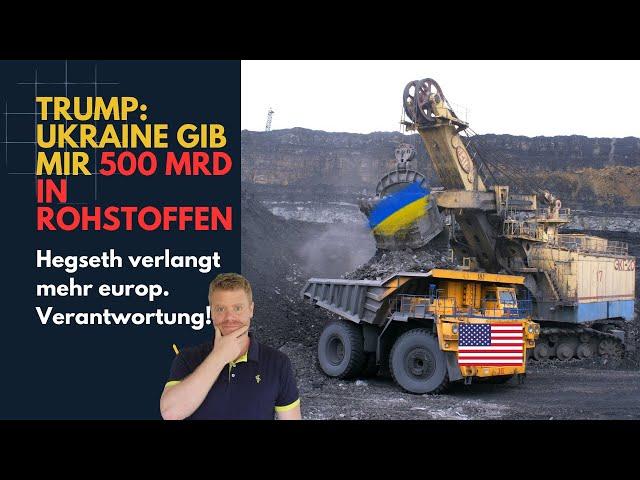 Trump will 500 Mrd Ressourcen, USA verlangen mehr von Europa! Ukraine Lagebericht (414) und Q&A