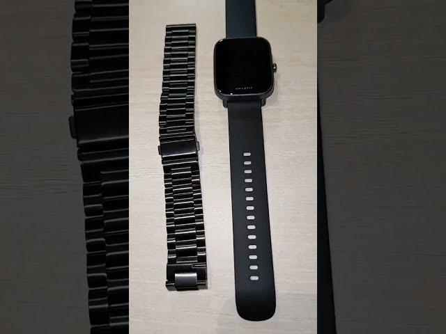 Black Metal Watch Band for Amazfit BIP U, 20mm #shorts #lifereviewed #amazfit