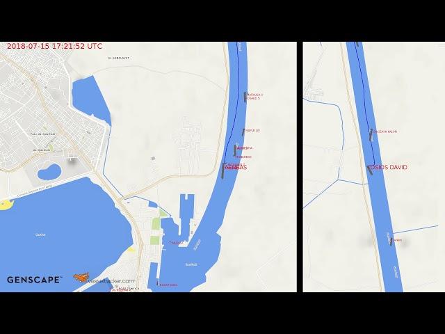 Mass Collision in the Suez Canal After "Aeneas" Ship Ran Aground | July 15, 2018