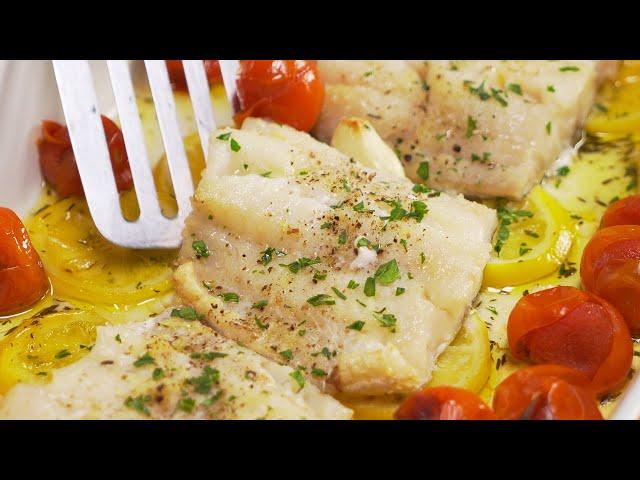 Greek-Style Baked Cod in 20 Minutes. Exquisite and Easy! Recipe by Always Yummy!