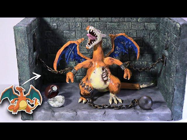 How to make a Zombie Charizard Chained in Jail / +50 Hours Work / Diorama / Polymer Clay