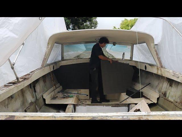 Saving the Soul of Greece, DIY Bertram 25 Rest. : Ep. 64 -  Cabin bulkheads