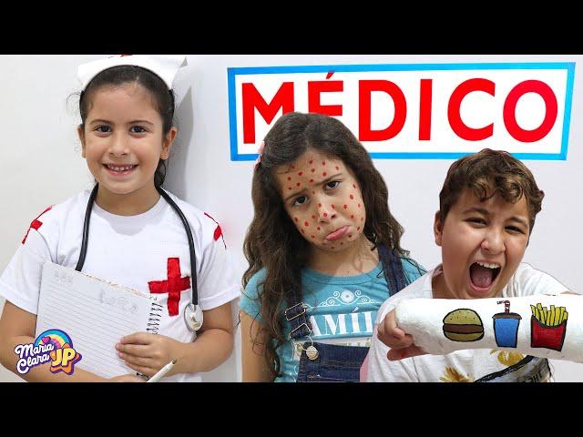 Maria Clara é médica por um dia - Compilação Maria Clara e JP  Pretend Play With Doctor