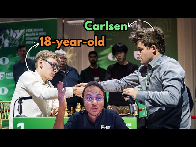 18-year-old super talent stuns Magnus Carlsen | World Rapid 2024