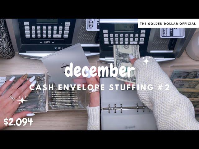 cash envelope stuffing | december paycheck #2 ️