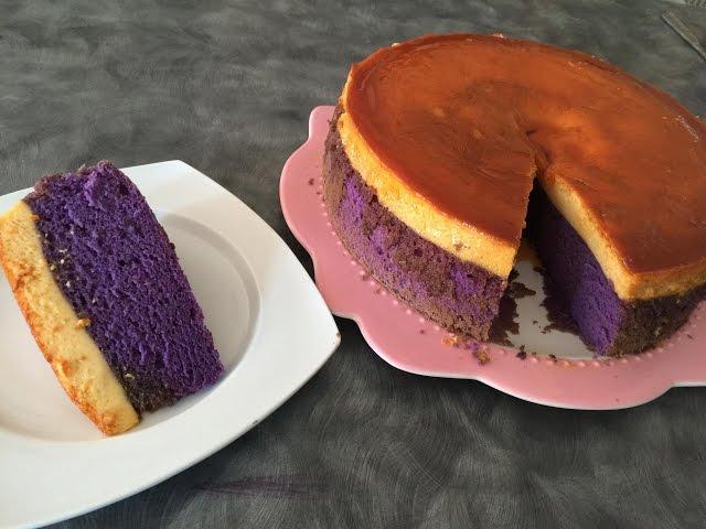 Ube Custard Cake