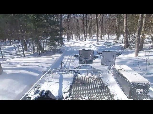 Cross country ski trail grooming with PistenBully 100