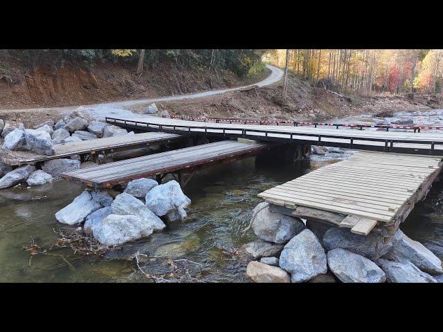 Butler, TN Make Shift Bridge after HURRICANE HELENE Cuts off Community - Spruce Pine, NC Recovery