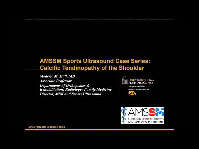 Shoulder with Dr. Mederic Hall | AMSSM Sports Ultrasound Case Presentation