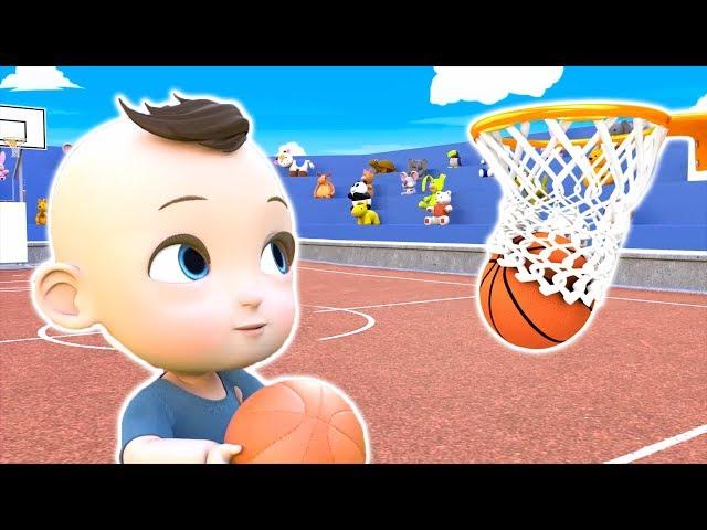 Baby Jake playing basketball Game. Cartoon Story Balls Challenge