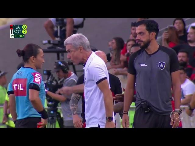 Luís Castro fica putasso com substituição e é expulso - Flamengo 2x3 Botafogo (30/04/2023)