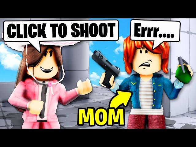 Teaching my MOM How to Play Roblox RIVALS