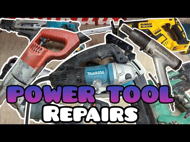 More Powertools in for repair. Makita, Milwaukee, dewalt, Hikoki Metabo and Jet Chisel.