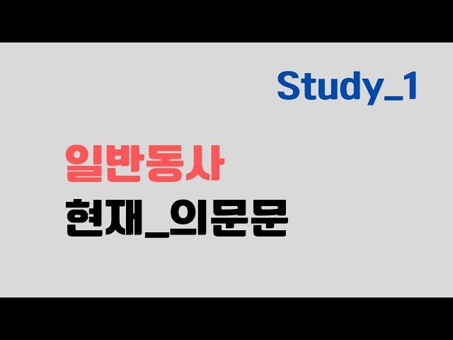 왕초보영어-현재일반동사 의문문 + 말하기훈련