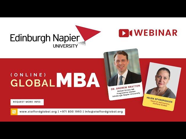 Online Global MBA | Edinburgh Napier University | Webinar  - 6 November 2023